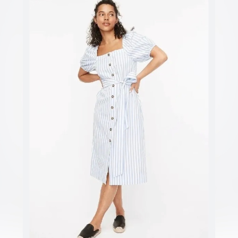 Jcrew cottage striped midi dress